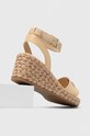 Obuwie Tommy Hilfiger sandały COLORFUL WEDGE SATIN SANDAL FW0FW07913 beżowy