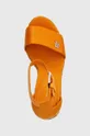 pomarańczowy Tommy Hilfiger sandały COLORFUL HIGH WEDGE SATIN SANDAL