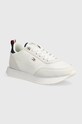 Sneakers Tommy Hilfiger FLAG KNIT RUNNER υφασμάτινο λευκό FW0FW07916