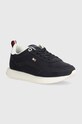Tommy Hilfiger sneakers FLAG KNIT RUNNER piele întoarsă bleumarin FW0FW07916