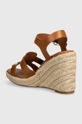 Tommy Hilfiger sandali in pelle ESPADRILLE HIGH WEDGE LEATHER Gambale: Pelle naturale Parte interna: Pelle naturale Suola: Materiale sintetico