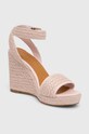Σανδάλια Tommy Hilfiger TH ROPE HIGH WEDGE SANDAL FW0FW07926 ροζ SS24