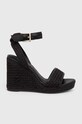 Sandale Tommy Hilfiger TH ROPE HIGH WEDGE SANDAL tekstil crna FW0FW07926