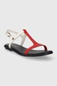 Obuwie Tommy Hilfiger sandały skórzane TH FLAT SANDAL FW0FW07930 granatowy