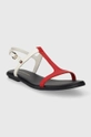 Kožne sandale Tommy Hilfiger TH FLAT SANDAL Vanjski dio: Prirodna koža Unutrašnji dio: Prirodna koža Potplat: Sintetički materijal