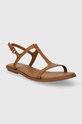 Tommy Hilfiger sandały skórzane TH FLAT SANDAL FW0FW07930 brązowy SS24