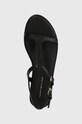 Шкіряні сандалі Tommy Hilfiger TH FLAT SANDAL чорний FW0FW07930