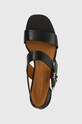 Kožne sandale Tommy Hilfiger TH HARDWARE MID HEEL crna FW0FW08040