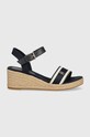 Tommy Hilfiger sandały WEBBING WEDGE SANDAL FW0FW08044 granatowy SS24