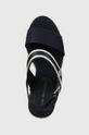 Tommy Hilfiger sandały WEBBING HIGH WEDGE SANDAL granatowy FW0FW08045