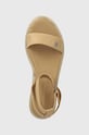 Tommy Hilfiger sandały LINEN WITH GOLD FLATFORM beżowy FW0FW08051