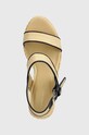 Tommy Hilfiger sandały PLATFORM TH MONO RAFIA WEDGE beżowy FW0FW08052