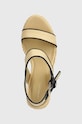 Σανδάλια Tommy Hilfiger PLATFORM TH MONO RAFIA WEDGE μπεζ FW0FW08052