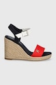 Tommy Hilfiger sandały STRIPES WEDGE SANDAL FW0FW08053 granatowy SS24