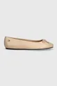 Usnjene balerinke Tommy Hilfiger ESSENTIAL CHIC BALLERINA bež