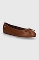 Kožené baleríny Tommy Hilfiger ESSENTIAL CHIC BALLERINA hnědá FW0FW08059