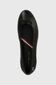 Tommy Hilfiger balerini de piele ESSENTIAL CHIC BALLERINA negru FW0FW08059