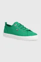 πράσινο Πάνινα παπούτσια Tommy Hilfiger VULC CANVAS SNEAKER Γυναικεία