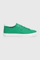 Πάνινα παπούτσια Tommy Hilfiger VULC CANVAS SNEAKER πράσινο