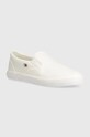 Tommy Hilfiger scarpe da ginnastica VULC CANVAS slip on bianco FW0FW08065