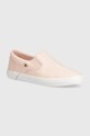 Tommy Hilfiger scarpe da ginnastica VULC CANVAS slip on rosa FW0FW08065