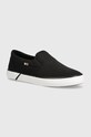 Ниски кецове Tommy Hilfiger VULC CANVAS без закопчаване черен FW0FW08065