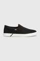 Ниски кецове Tommy Hilfiger VULC CANVAS FW0FW08065 черен SS24