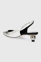 Obuwie Weekend Max Mara czółenka skórzane Gallico 2415521094600.SILVER srebrny
