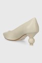 Încălțăminte Weekend Max Mara pantofi de piele Renza 2415521114600.IVORY bej