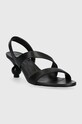 Weekend Max Mara sandały skórzane Zigano 2415521015600.BLACK czarny SS24