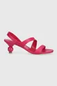 Usnjeni sandali Weekend Max Mara Zigano roza
