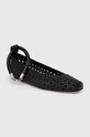 Weekend Max Mara baleriny skórzane Assunta czarny 2415521215600.BLACK