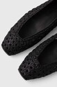 Weekend Max Mara baleriny skórzane Assunta czarny 2415521215600.BLACK