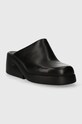 Δερμάτινες παντόφλες Camper Kaah K201283.007 μαύρο SS24
