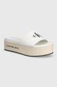 bianco Calvin Klein Jeans ciabatte slide FLATFORM SANDAL MET Donna