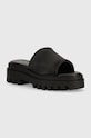 Pantofle Calvin Klein Jeans TOOTHY COMBAT SANDAL IN DC platforma černá YW0YW01339