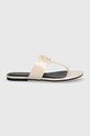 Calvin Klein Jeans japonki FLAT SANDAL SLIDE TOEPOST MG MET YW0YW01342 beżowy SS24