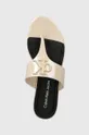 bézs Calvin Klein Jeans flip-flop FLAT SANDAL SLIDE TOEPOST MG MET