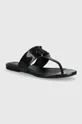 чорний В'єтнамки Calvin Klein Jeans FLAT SANDAL SLIDE TOEPOST MG MET Жіночий