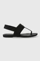 Sandále Calvin Klein Jeans FLAT SANDAL TOEPOST DC čierna