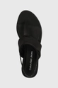 fekete Calvin Klein Jeans szandál FLAT SANDAL TOEPOST DC