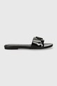 Šľapky Calvin Klein Jeans FLAT SANDAL SLIDE MG MET YW0YW01348 čierna SS24
