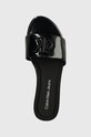 Šľapky Calvin Klein Jeans FLAT SANDAL SLIDE MG MET čierna YW0YW01348
