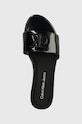 Παντόφλες Calvin Klein Jeans FLAT SANDAL SLIDE MG MET FLAT SANDAL SLIDE MG MET μαύρο YW0YW01348