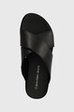 Calvin Klein Jeans infradito in pelle FLATFORM CROSS MG UC nero YW0YW01349