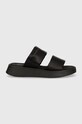Παντόφλες Calvin Klein Jeans SLIDE DOUBLE STRAP SANDAL DC YW0YW01355 μαύρο SS24