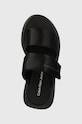 Pantofle Calvin Klein Jeans SLIDE DOUBLE STRAP SANDAL DC černá YW0YW01355