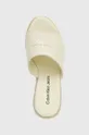 beżowy Calvin Klein Jeans klapki SLIDE WEDGE ROPE SANDAL ML BTW