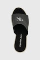 Чехли Calvin Klein Jeans SLIDE WEDGE ROPE SANDAL ML BTW черен YW0YW01356