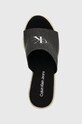 Шльопанці Calvin Klein Jeans SLIDE WEDGE ROPE SANDAL ML BTW чорний YW0YW01356